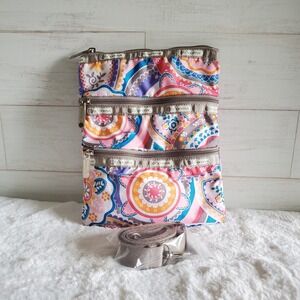LeSportsac Kasey 3 Zip Crossbody Bag Read Description